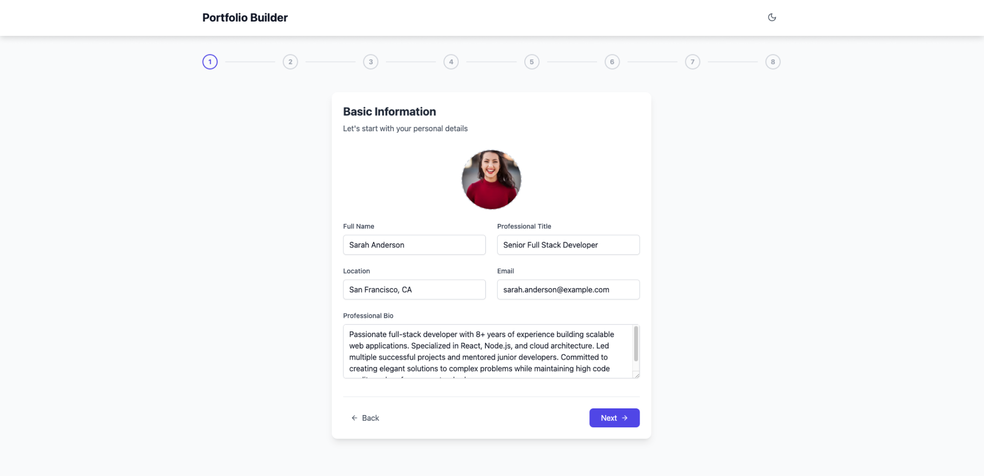Folio — app prototype frame 2