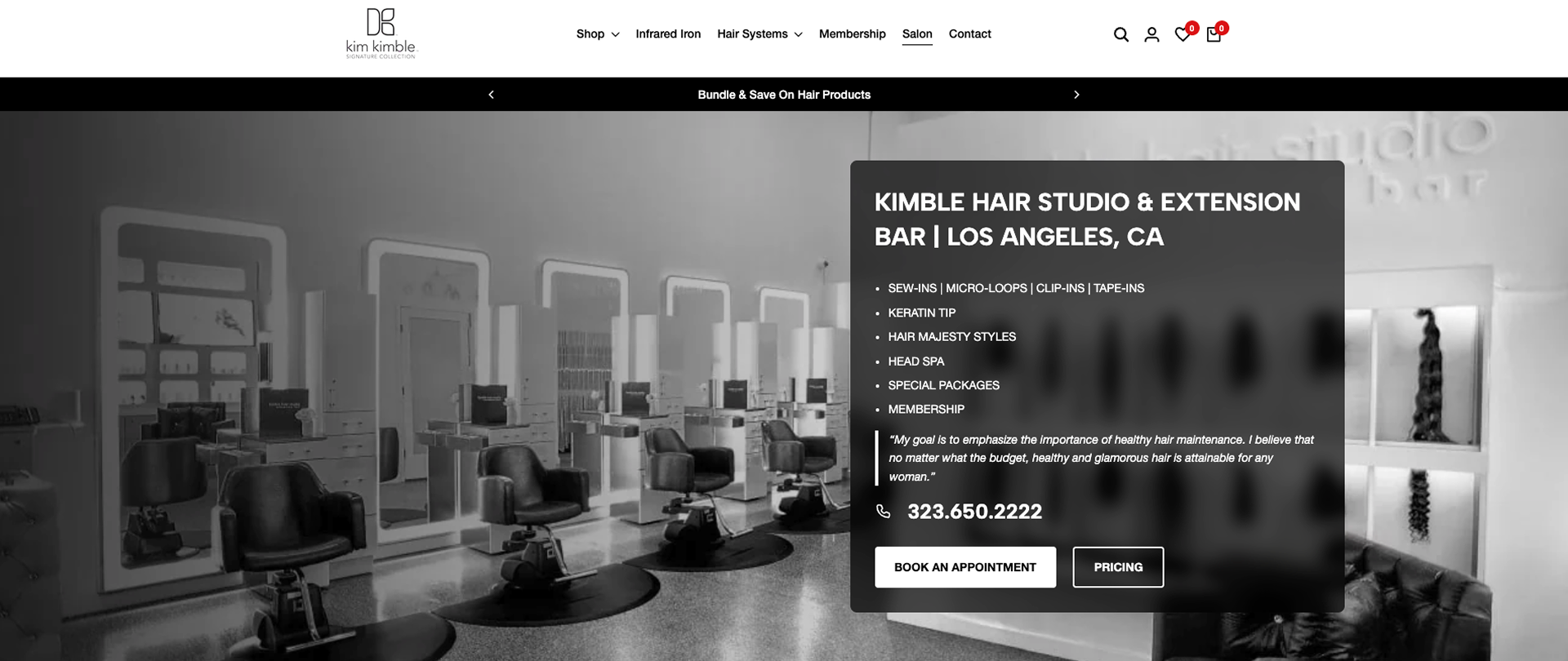 Kim Kimble — website frame 1