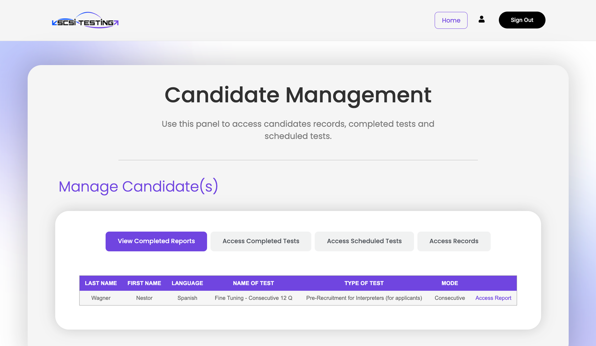 SCSI AI Platform — UI/UX frame 2